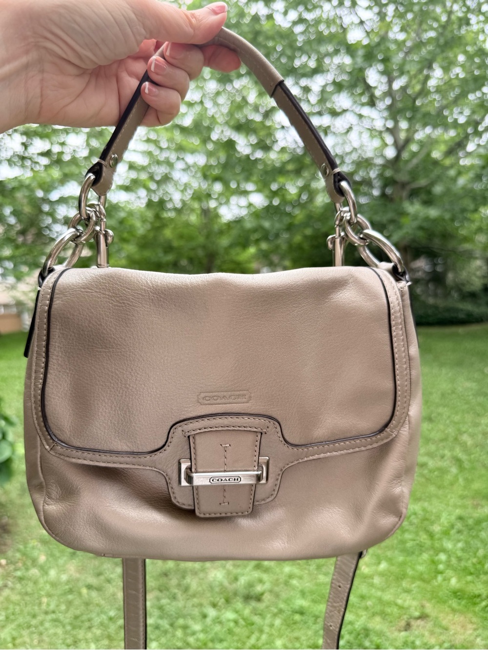 Coach Taylor Leather Shoulder/cross body Bag with Silver Hardware